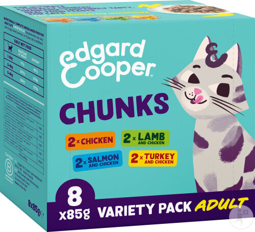 Edgard & Cooper Pack Boîtes Morceaux En Sauce Pour Chats Adultes 8x85g