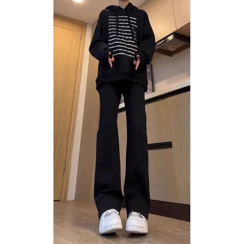 Kimeya - Mid Rise Plain Flared Jeans