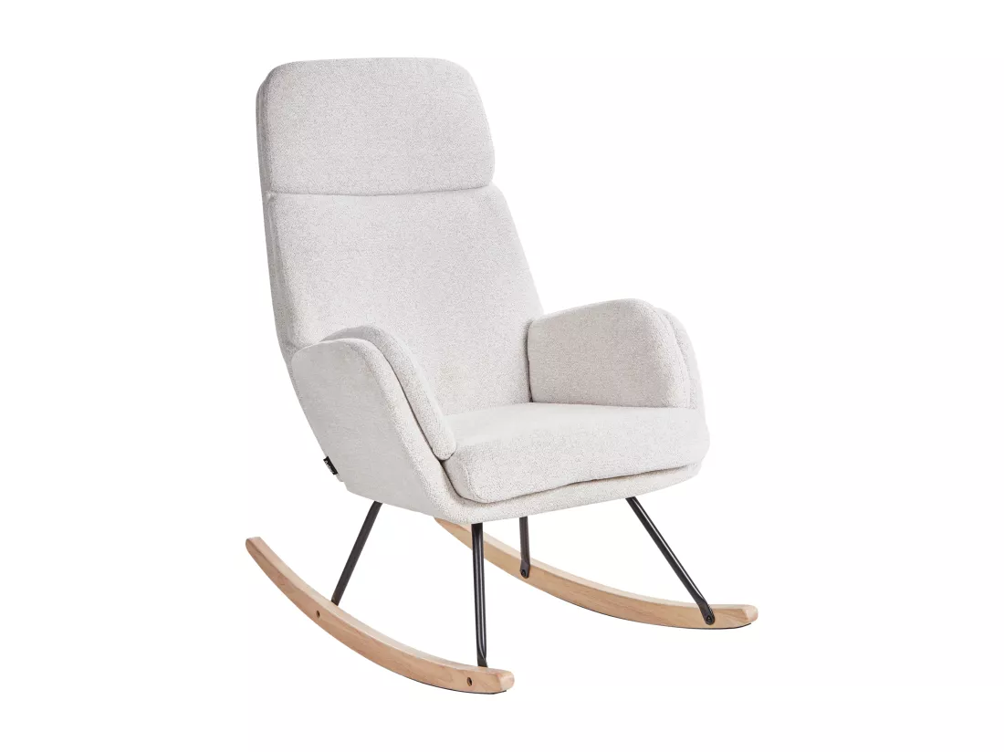 Fauteuil à bascule KVELIA Tissu Blanc cassé