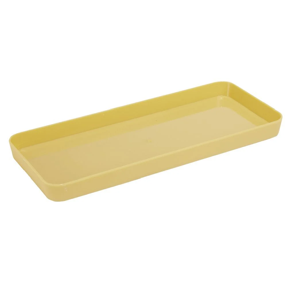 Plateau rectangulaire jaune plastique 26x11xH2cm