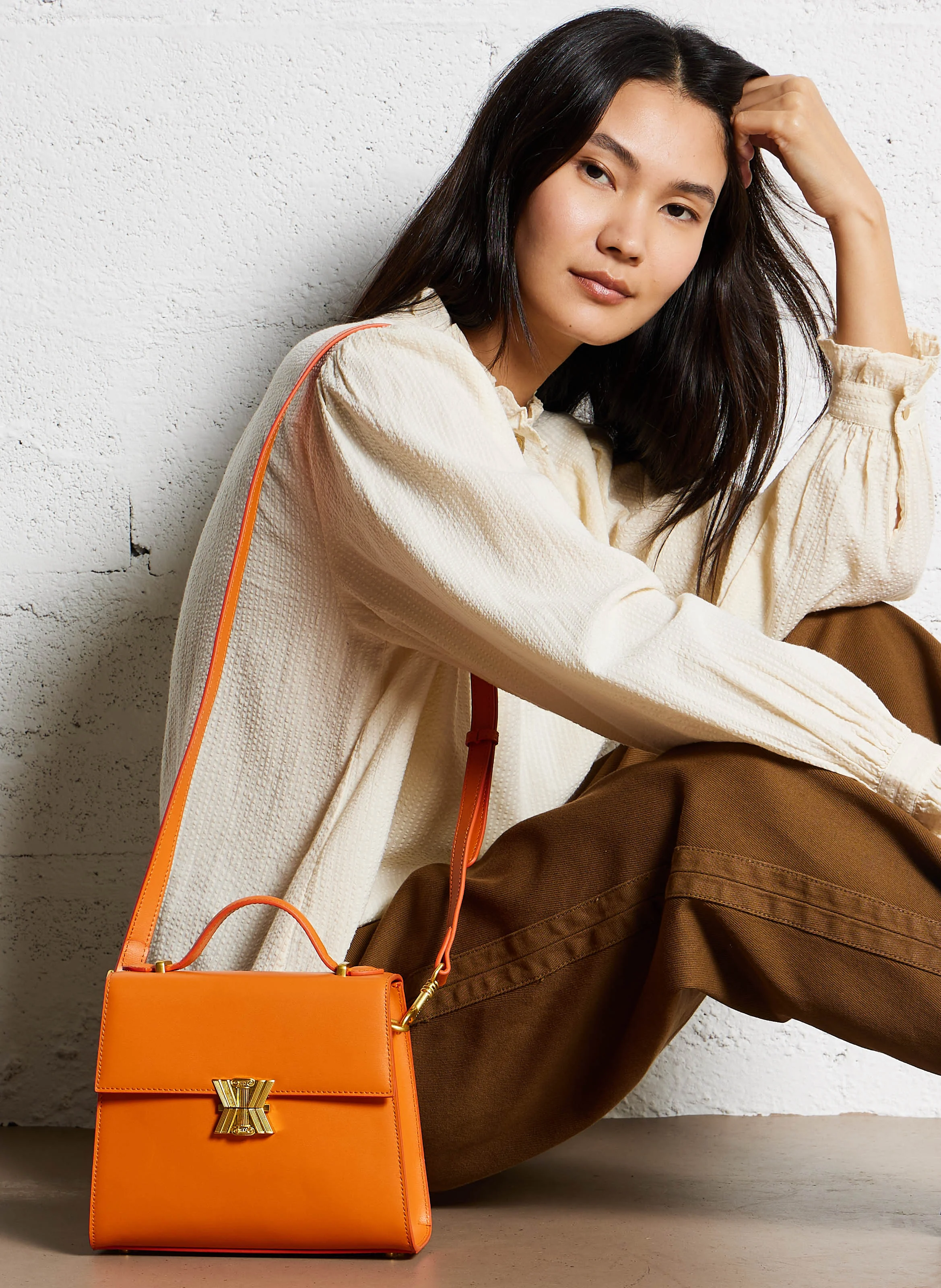 ANDREA - Sac bandoulière en cuir | Orange