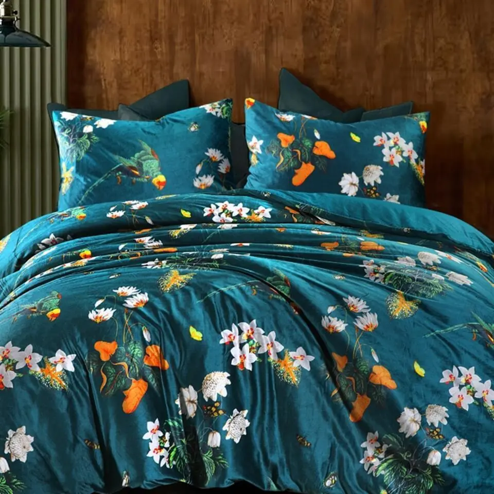 Papillon dekbedovertrek Parrot Velvet - 200x200/220 cm - Groen