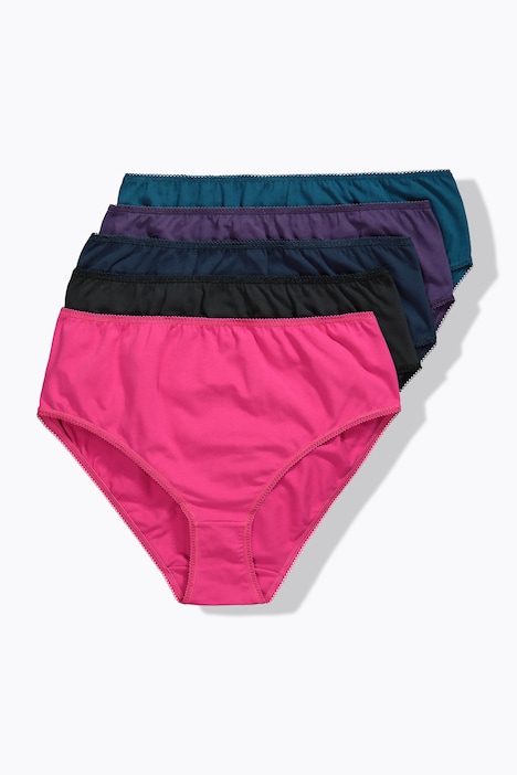 Midislips, 5er-Pack, Spitzenkanten
