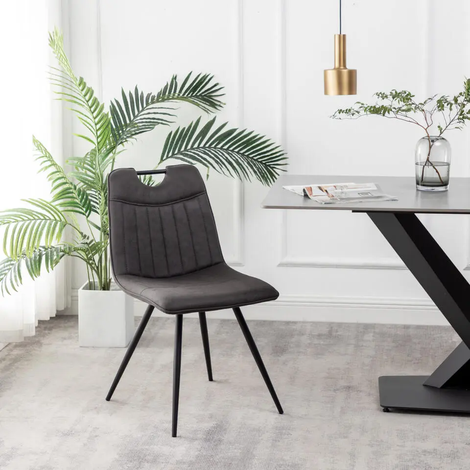 Furnihaus Eetkamerstoelen set van 4 - Leon - Microvezel - Antraciet