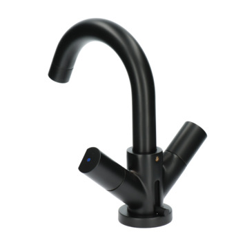 Aqualino Fortore 2-knops wastafelkraan met waste Zwart