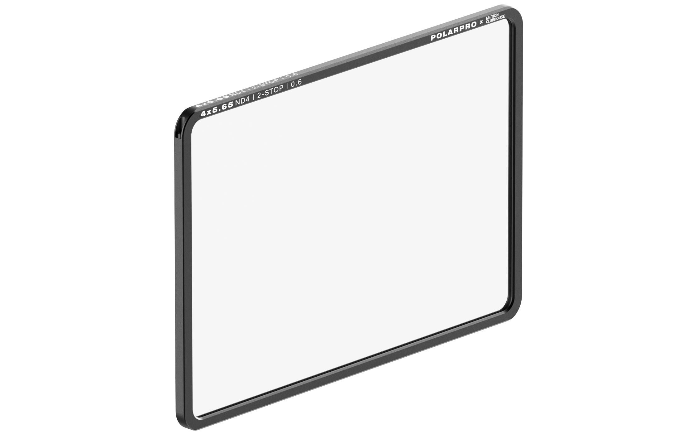 Graufilter ND4 4x5.65 Filter – Motion Clubhouse Edition<br>Vollständig ummantelte Filter mit massgefertigten CNC-Aluminium-Rahmen