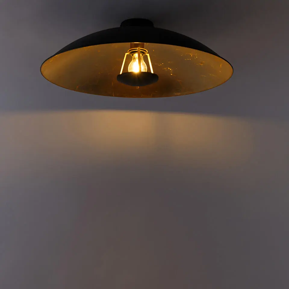 Qazqa plafondlampen emilienne zwart e27