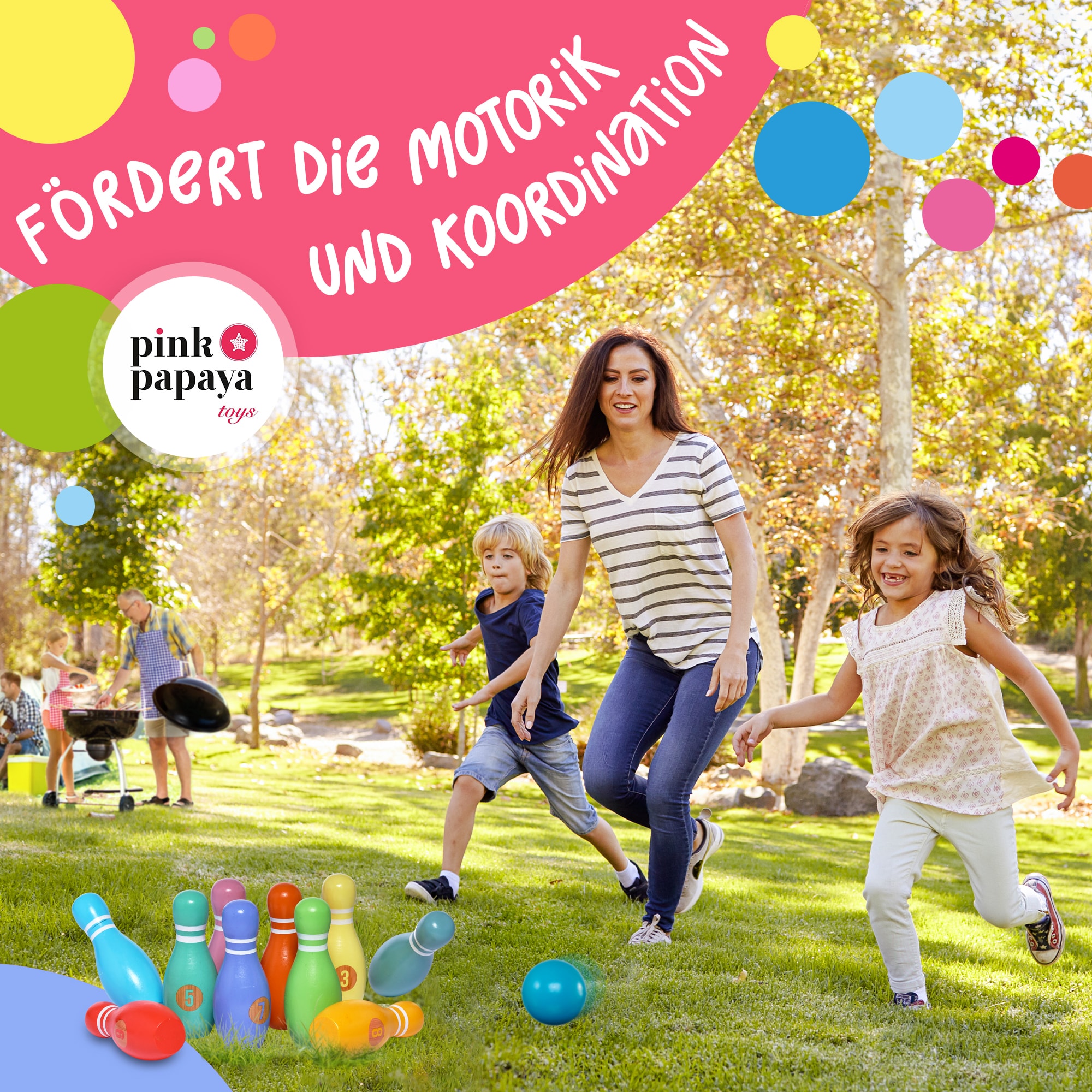 Pink Papaya Kegelspiel für Kinder Kids Bowling Classic XL