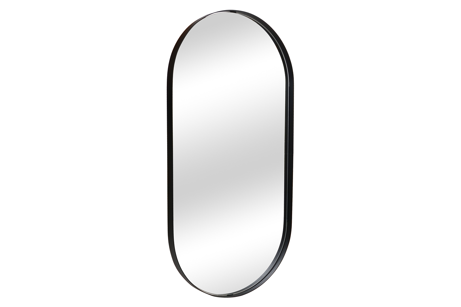 Industrial speil oval Sort speil. 40x80 cm