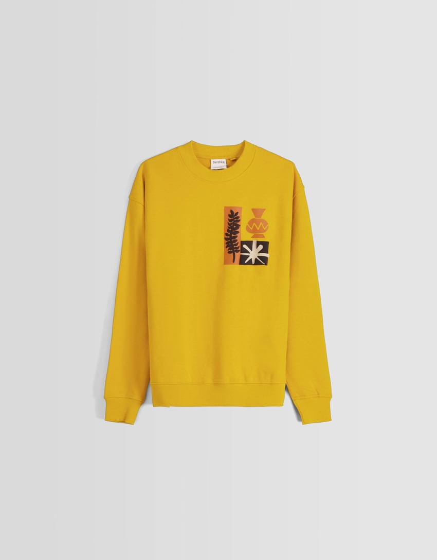 Moletom estampado com gola redonda