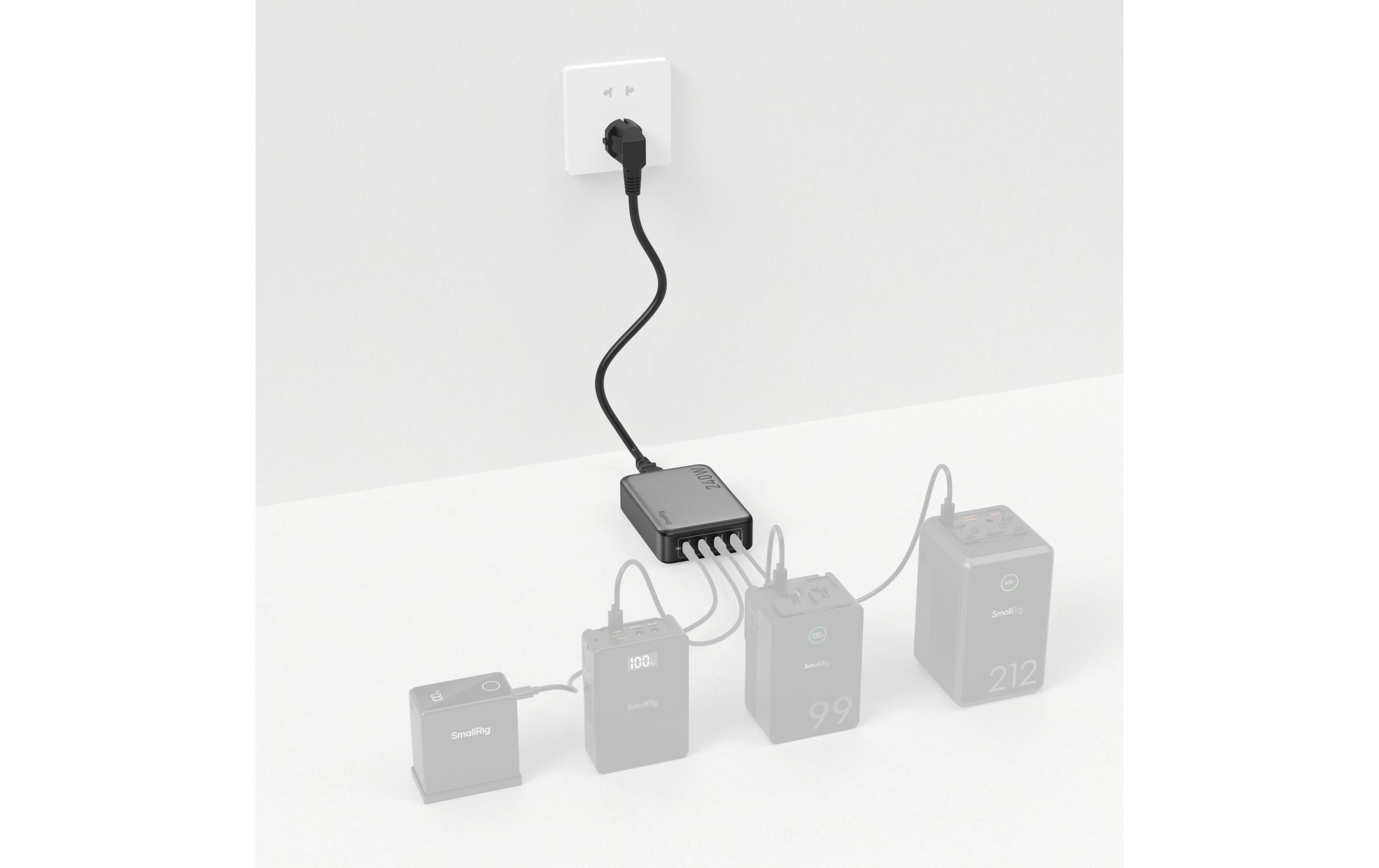 USB-Wandladegerät 240W 4-Port PD<br>Hocheffizienter und vielseitiger Stromadapter mit vier USB-C-Anschlüssen
