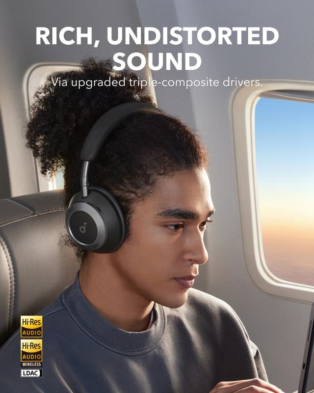 Soundcore Space One Pro trådløse around-ear høretelefoner (sort)