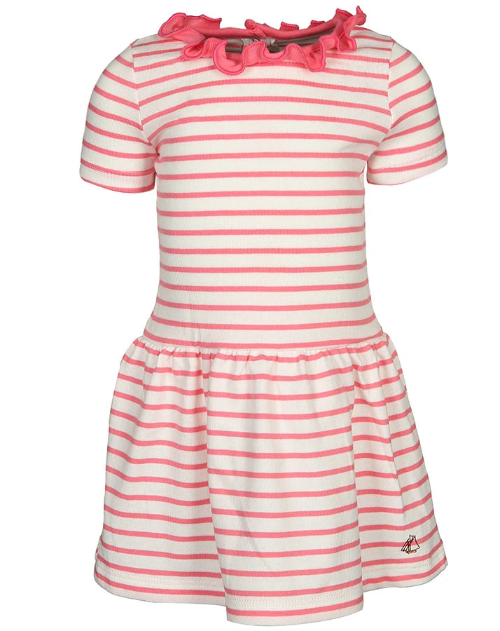 Jersey-Kleid FOREST gestreift in pink/weiß