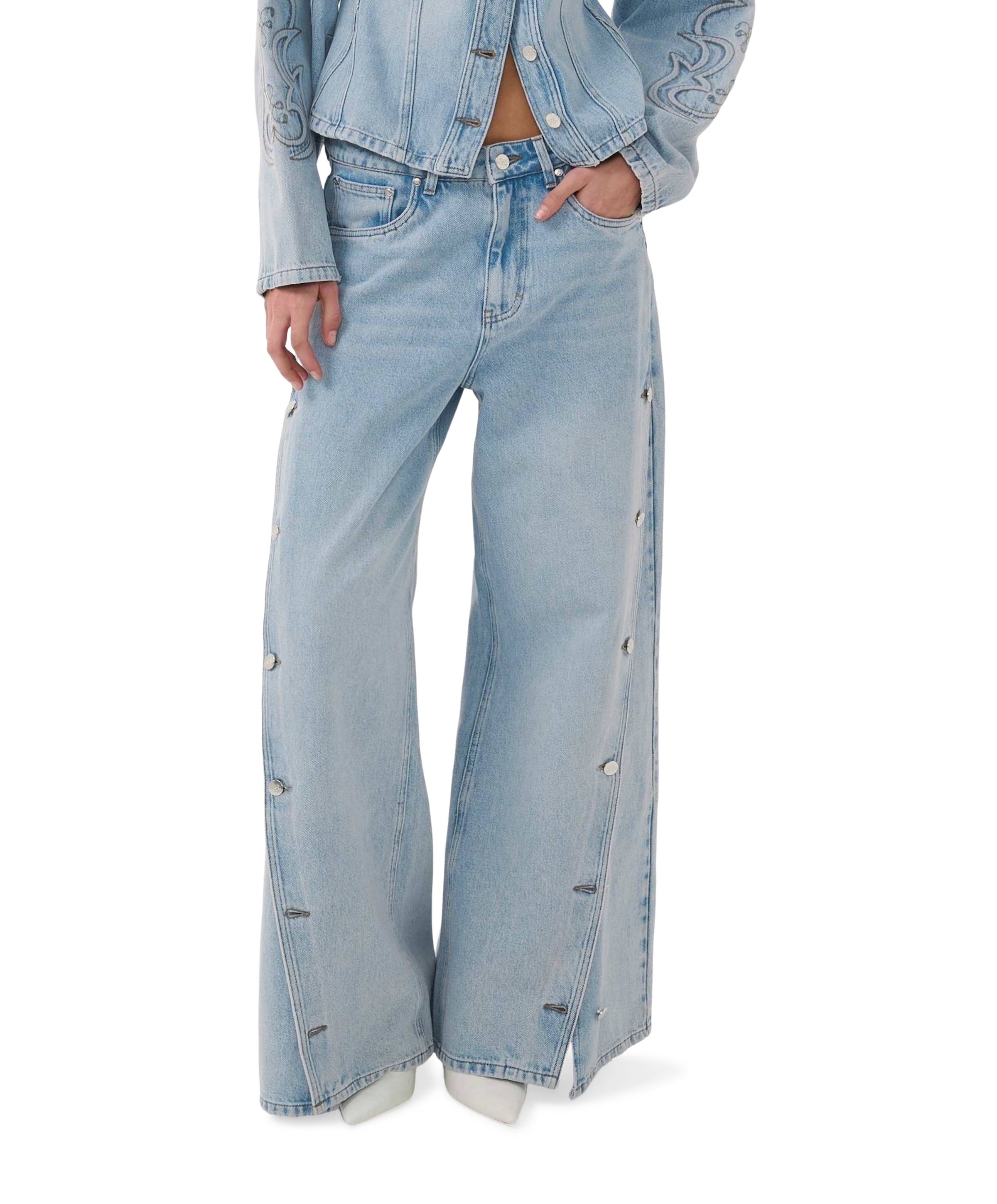 Gestuz BXGstacie HW wide dames jeans blauw