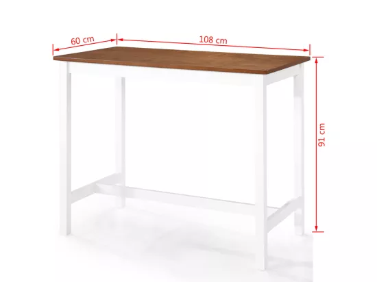Table et tabouret de bar 5 pcs Bois massif