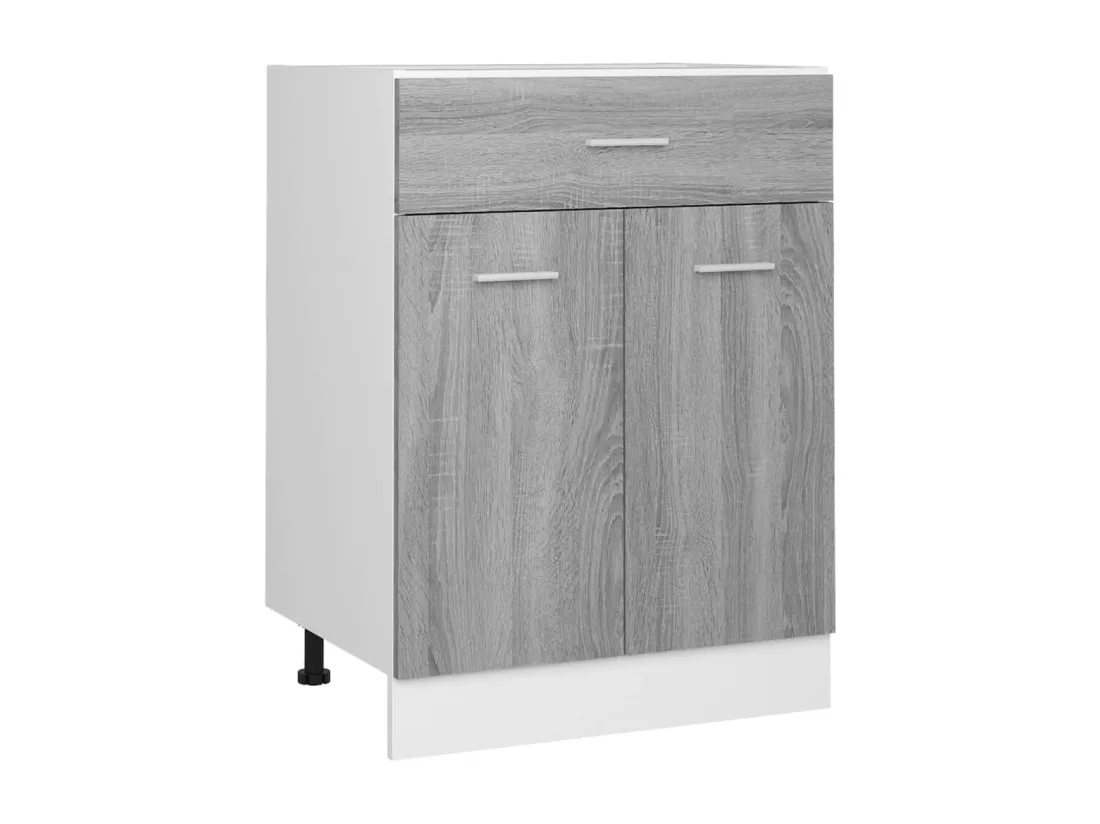 Armoire de plancher à tiroir Sonoma gris 60x46x81,5 cm