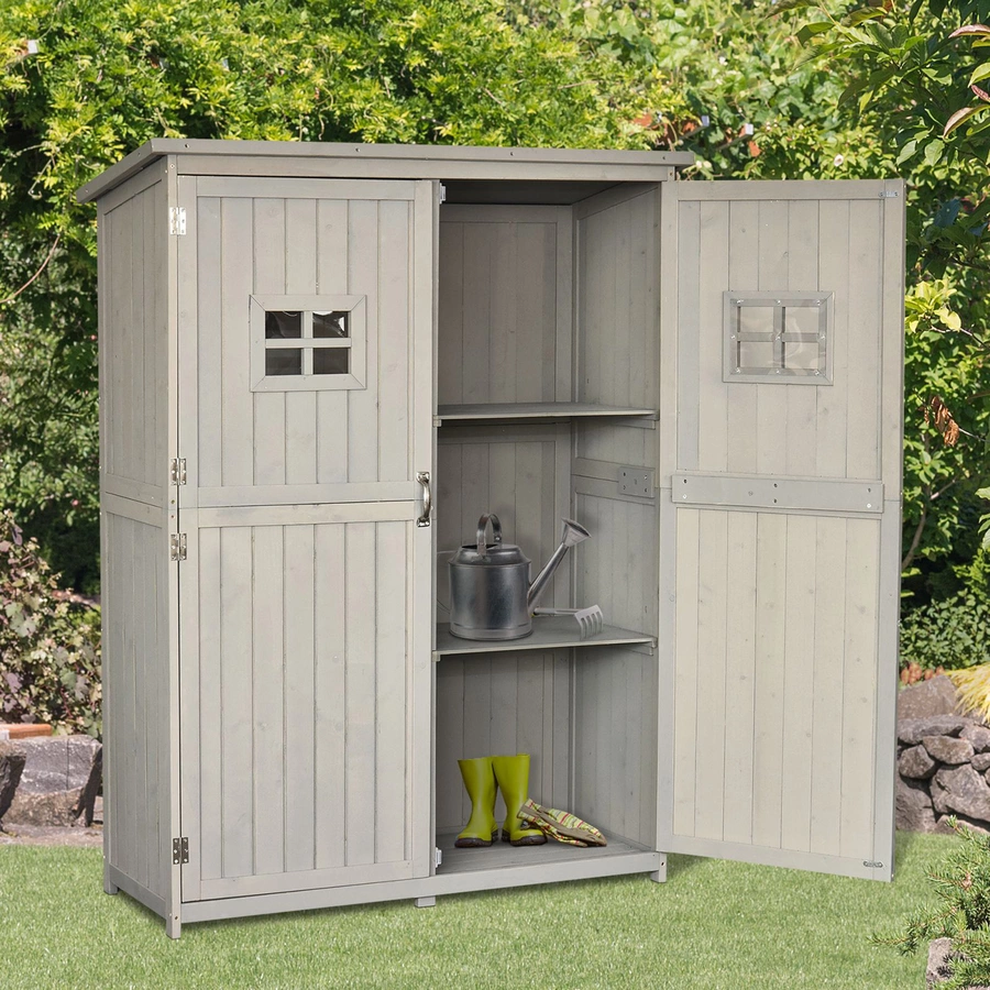 Outsunny Geräteschrank grau