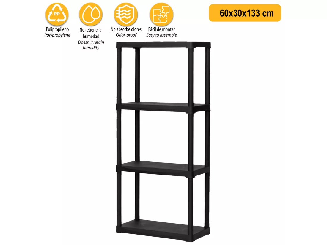 4x Set Étagères Modulaires Avec 4 Étagères En Plastique Chacune.