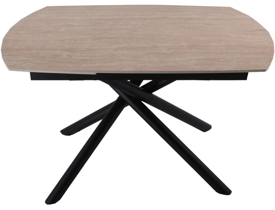 CONCEPT1 - Table Madrid travertin 130-190x90x76 100% céramique