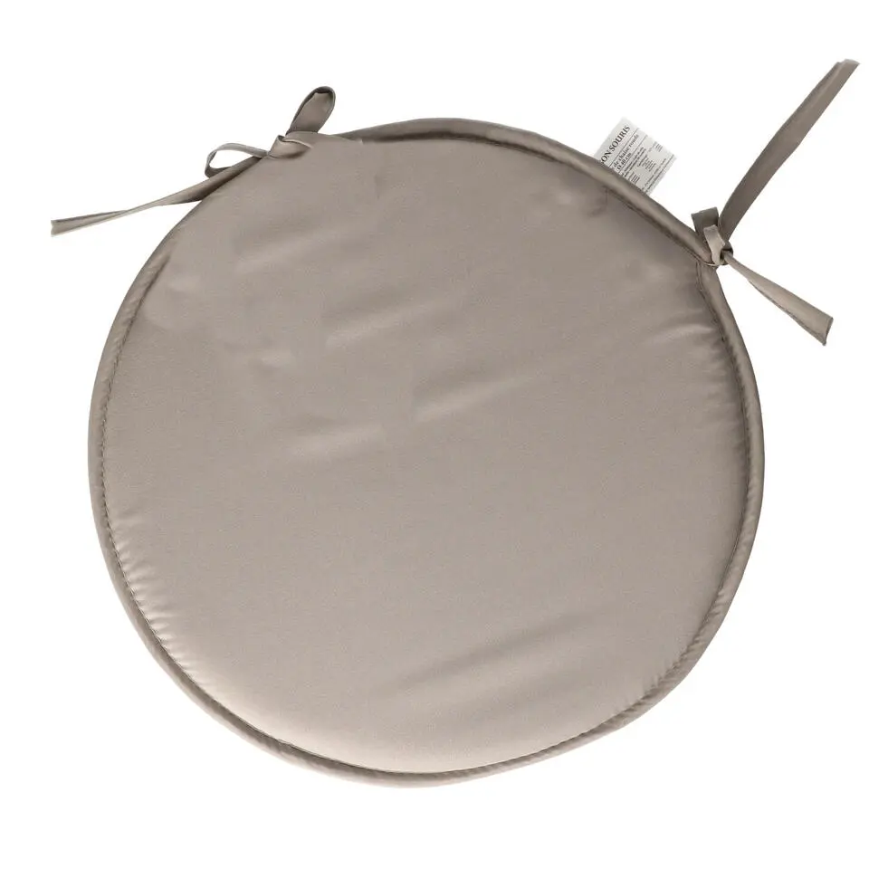 Stof Textile Home stoelkussens - grijs - D40 x H3 cm