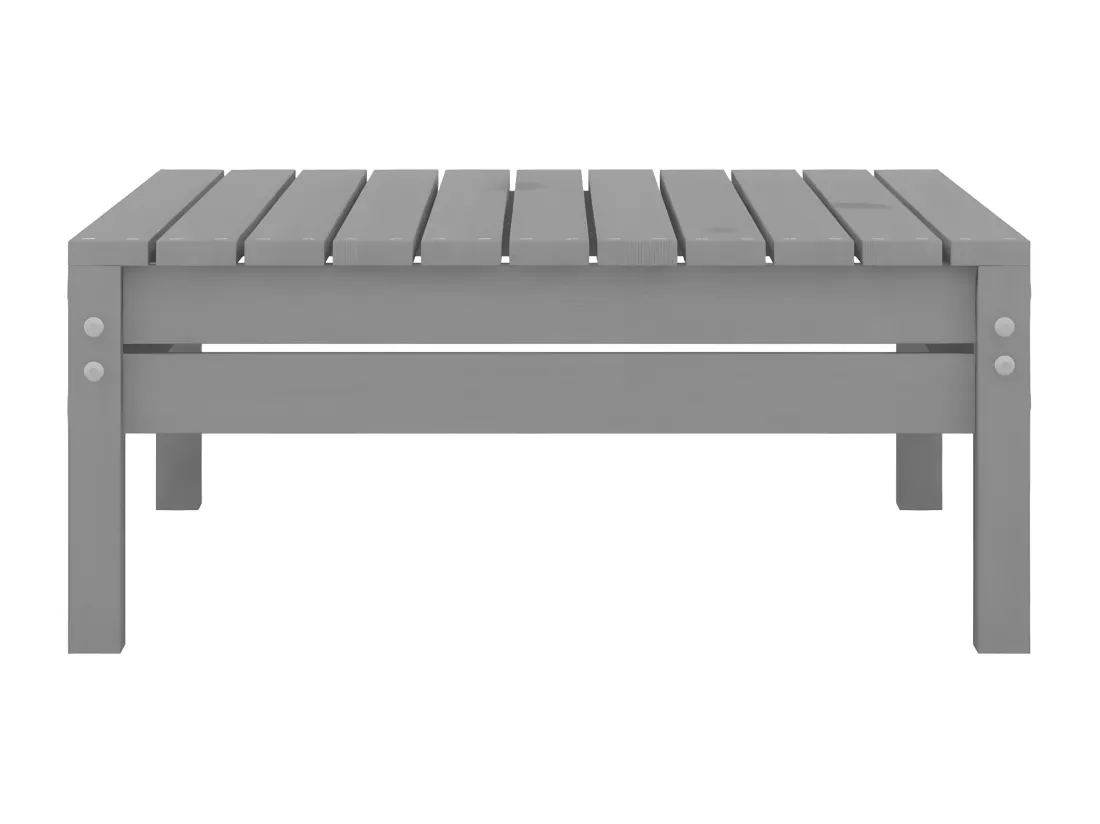 Repose-pied de jardin Gris Bois de pin solide