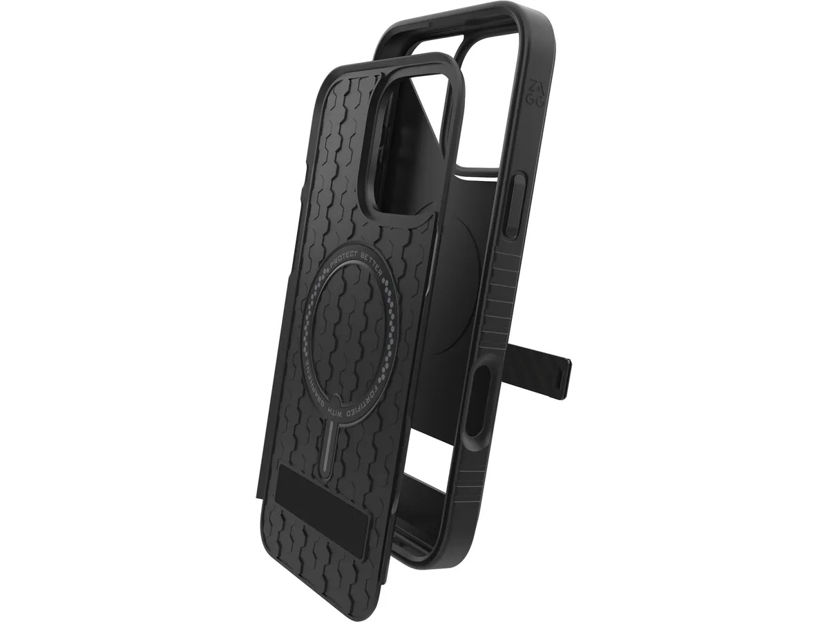 iPhone 16 Pro Max MagSafe Gummi Case Hülle Denali Snap KS mit Aufstellfunktion Recycled (702315253) - Schwarz