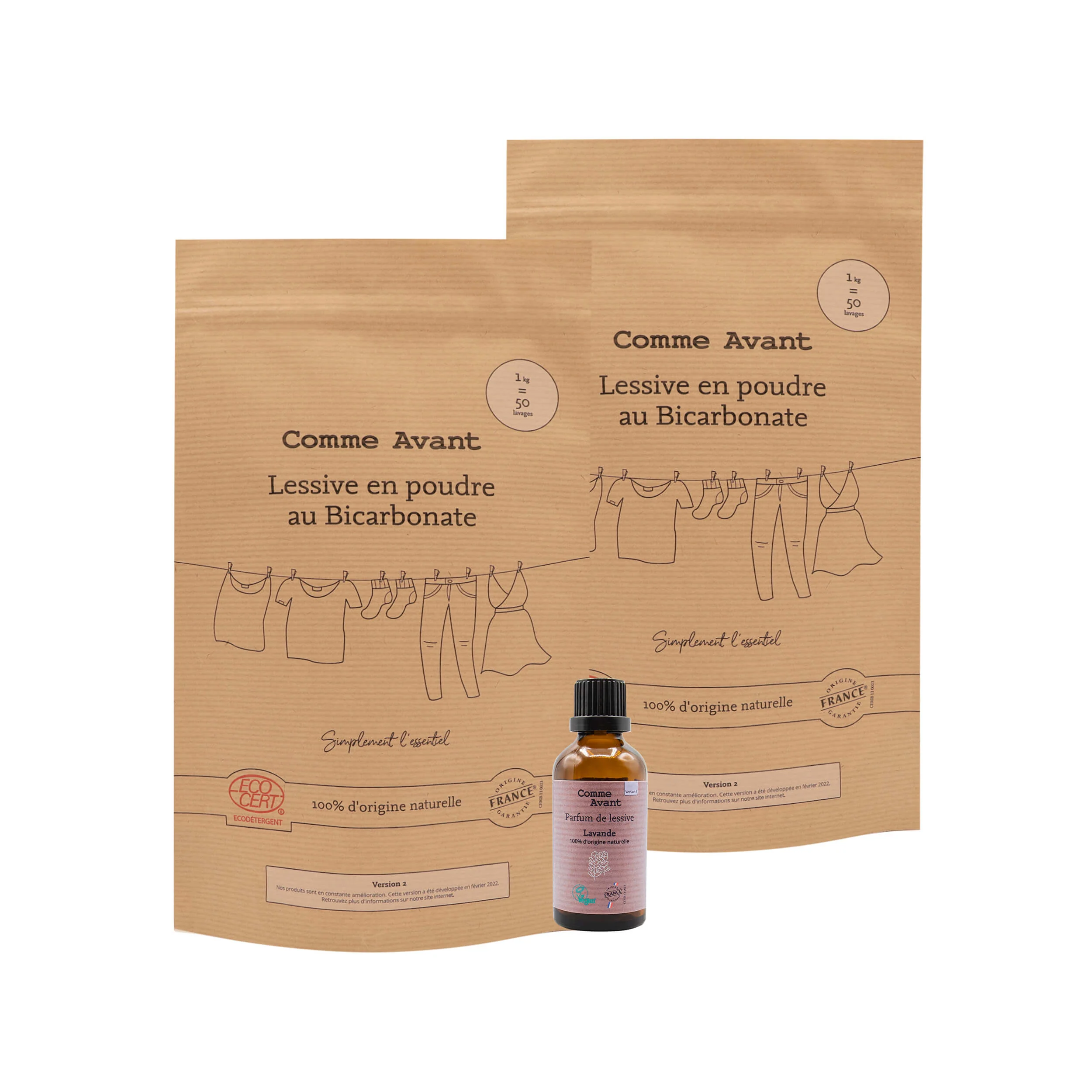 Lessive en poudre au bicarbonate - Version 2 - 1 lessive - 1kg / Aucun