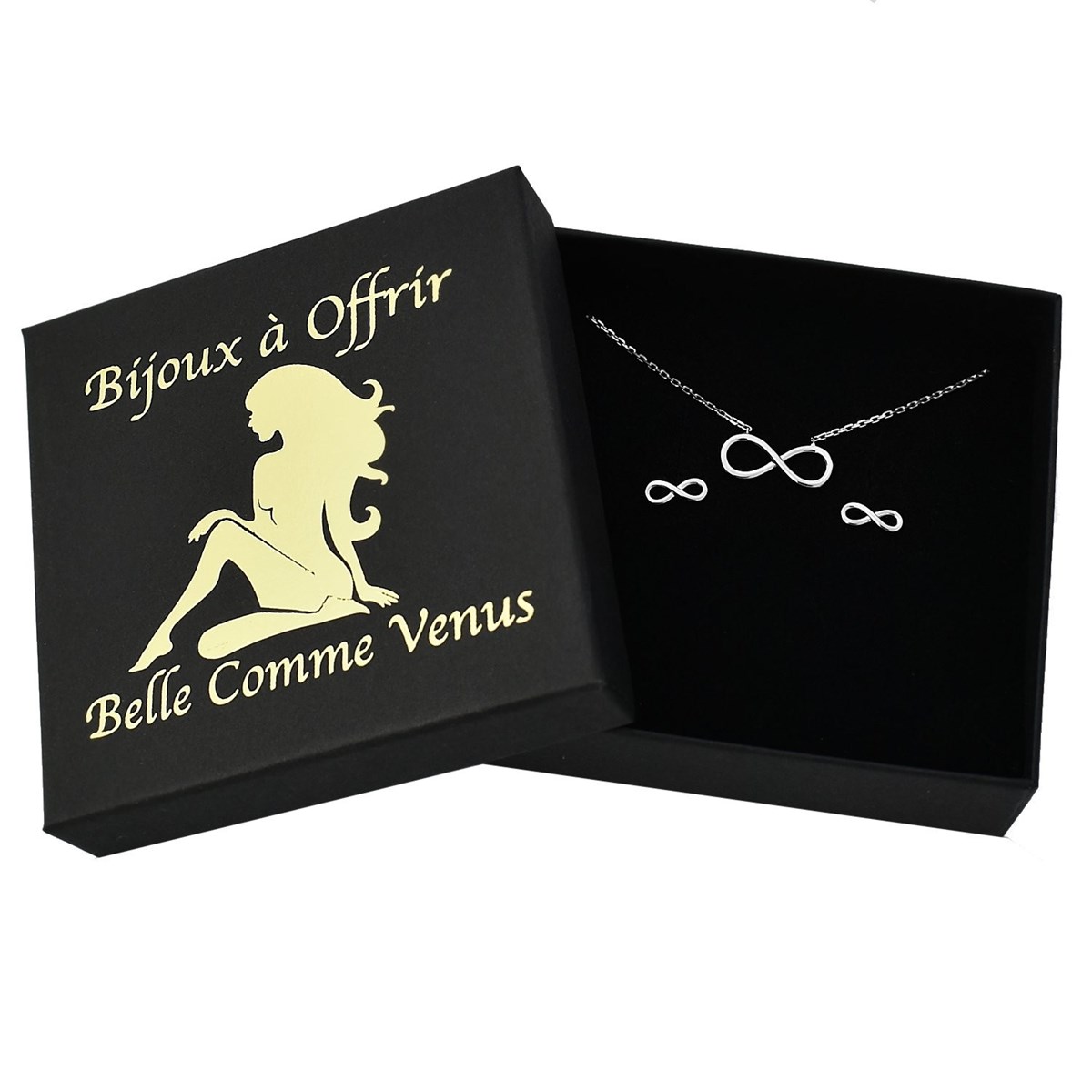 Parure infini symbole Argent 925 Rhodié