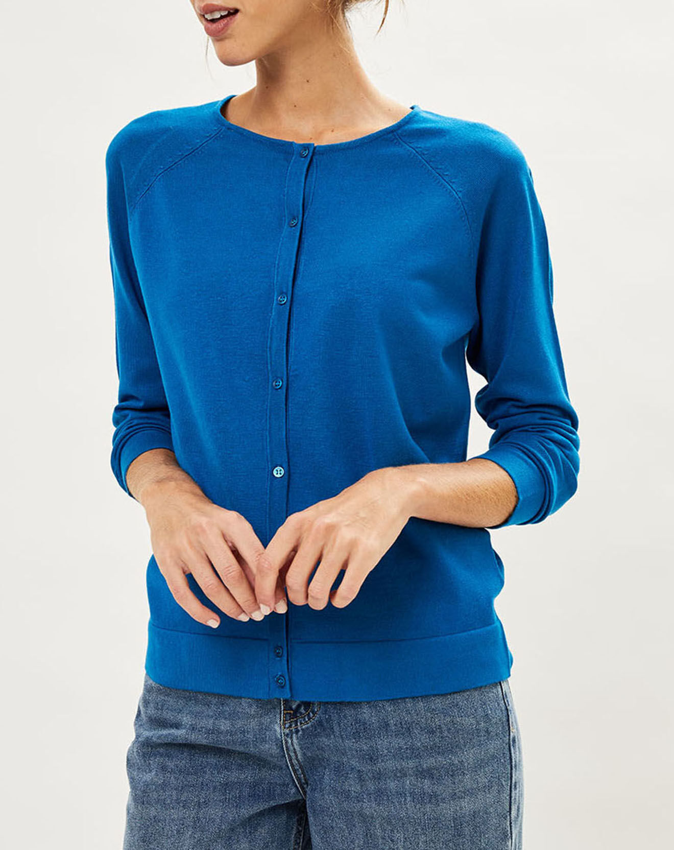 Galeries Lafayette Cardigan en Maille fine Fanny bleu moyen