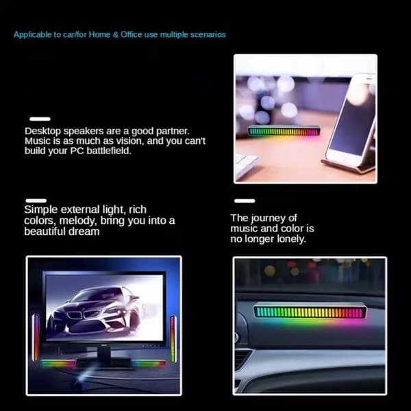 Mini RGB-lys som spiller i takt med musikken