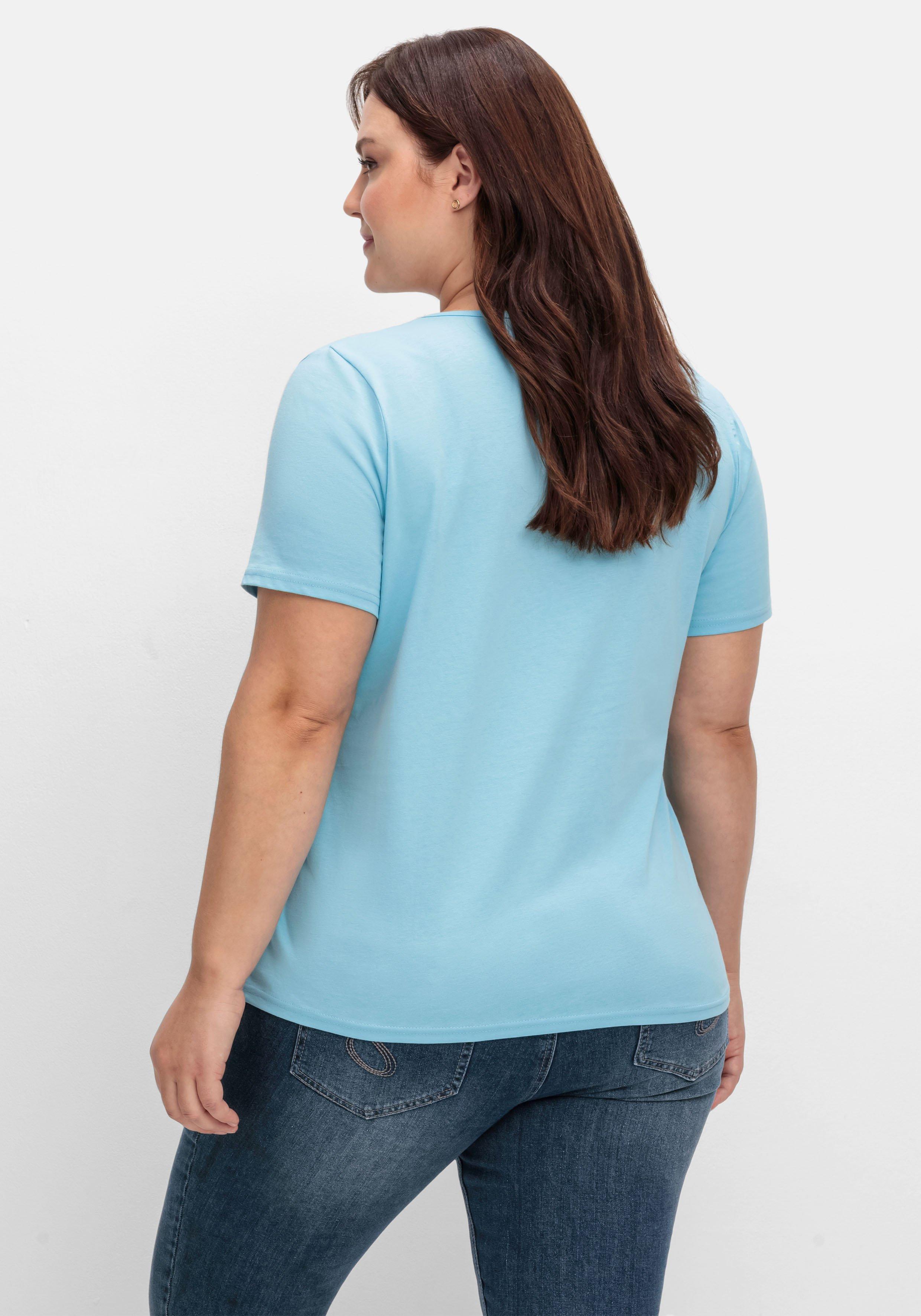 Kurzarmshirt in Layeroptik mit Ziernieten
