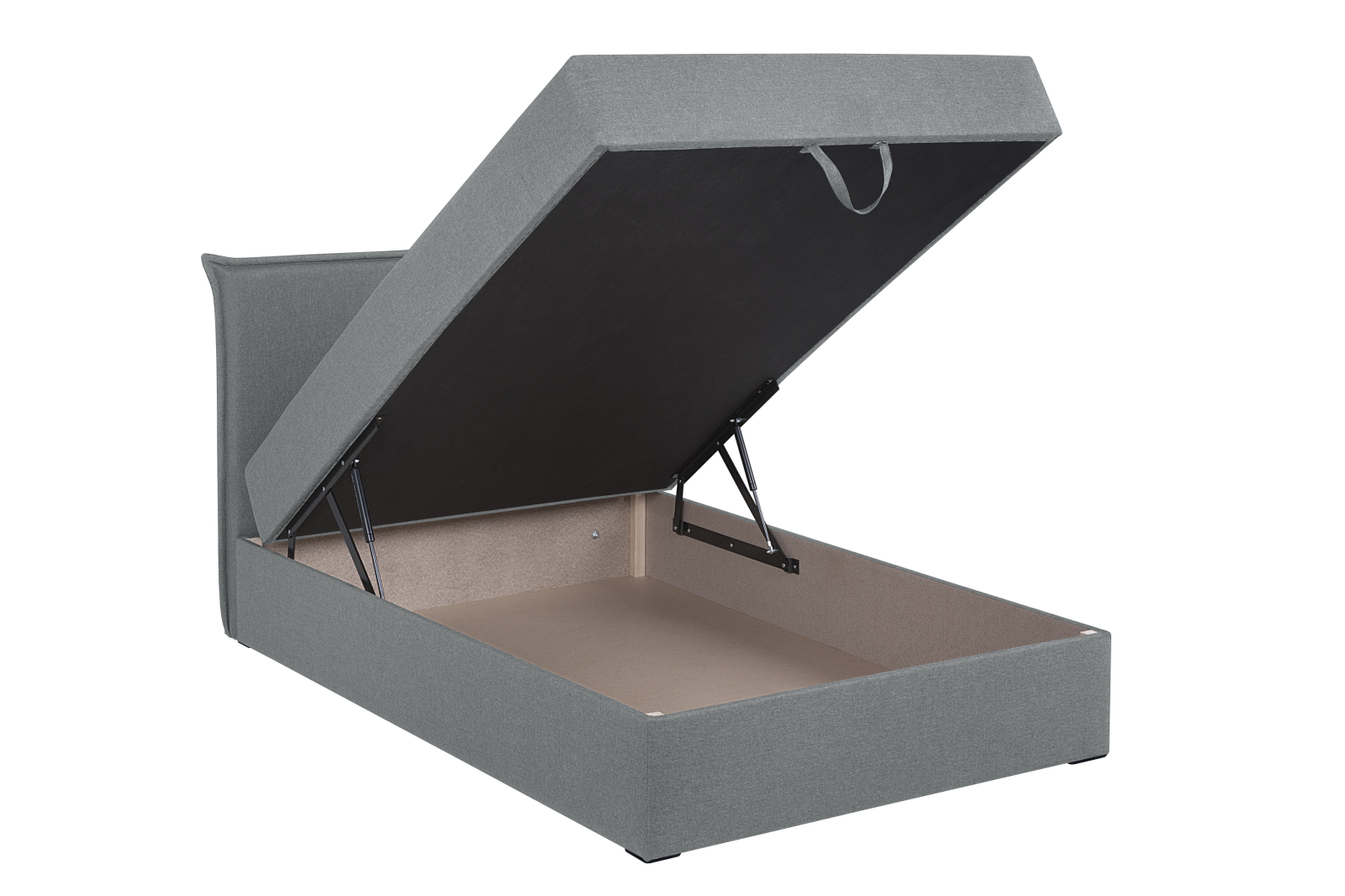 Boxspringbett - silber - H3 - mit Bettkasten - 120x200 cm