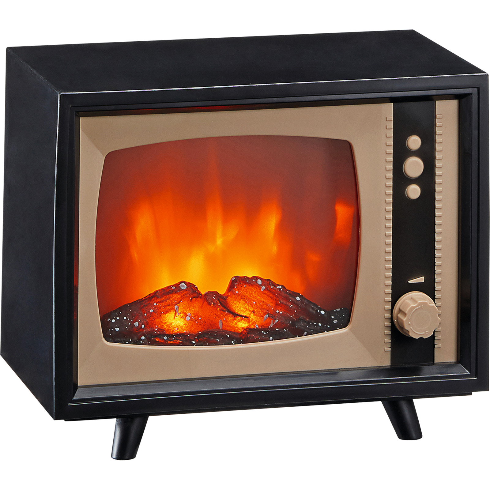 LED- Minikamin Retro Fernseher