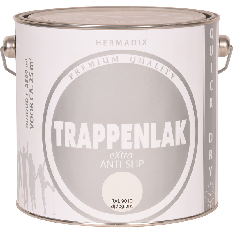 Hermadix trappenlak anti-slip 2,5L RAL 9010