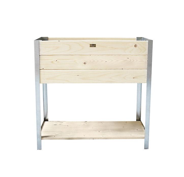 Carré potager bois et zinc galva 78 x 36 x h.72 cm