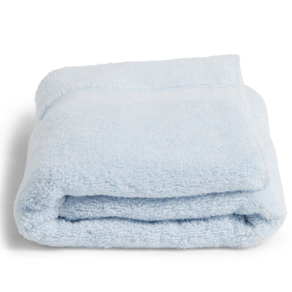 Drap de douche 100% coton 70x130cm vert sapin ou bleu clair - 2 coloris