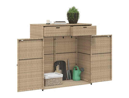 VIDAXL - Armoire de jardin Armoire de rangement jardin beige 105x55x113 cm résine tress...
