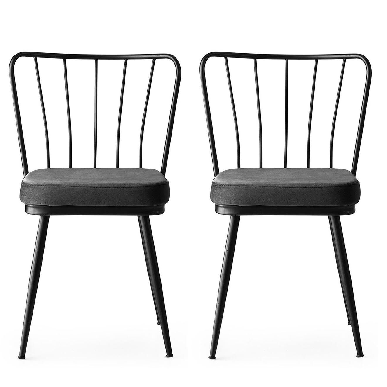 Homitis 2 Chaises Yildiz noires - 43x82x42 cm