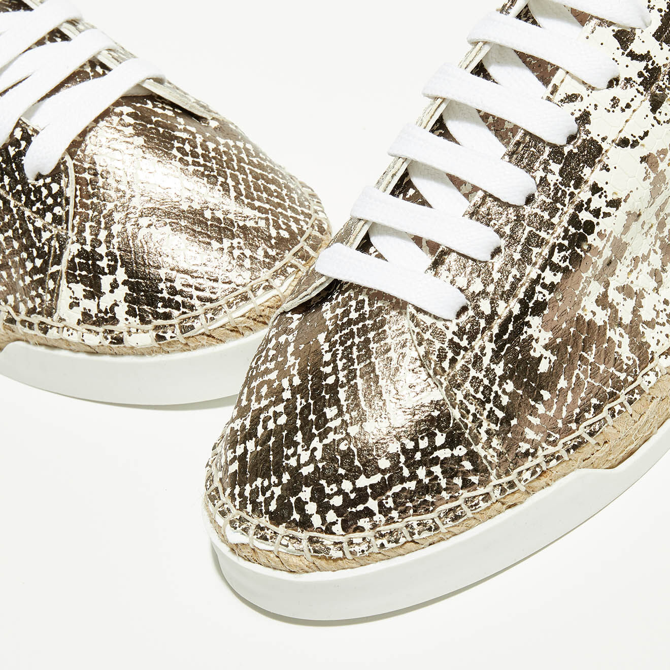 Canal Saint Martin Baskets espadrilles en Cuir Lancry python marron