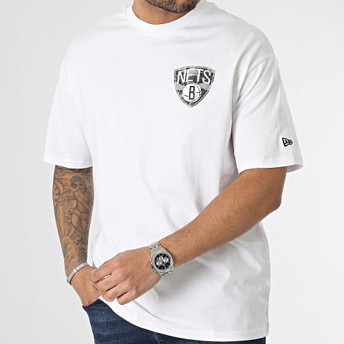 Tee Shirt Infill Team Logo Brooklyn Nets 60332135 Blanc