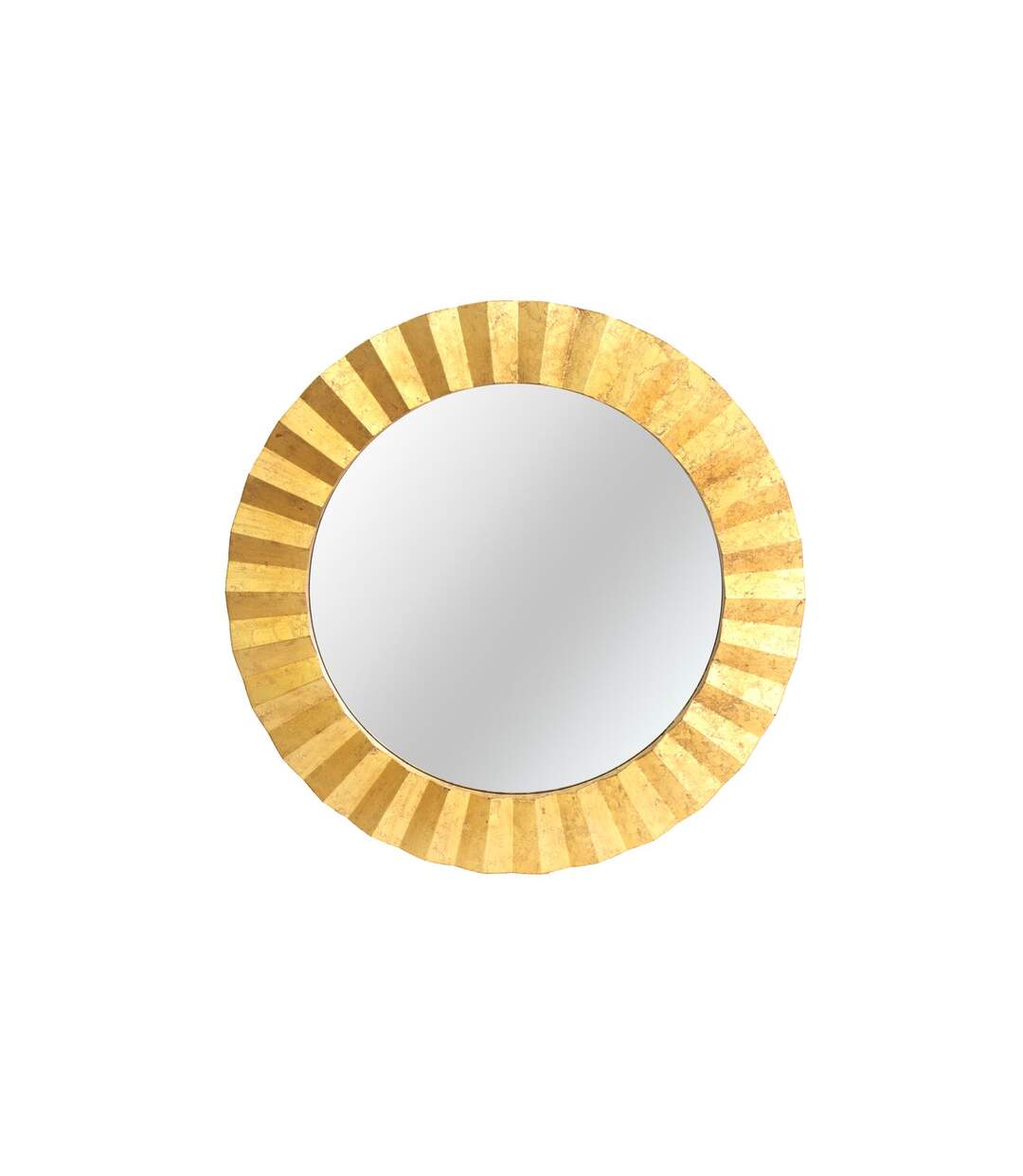 Miroir rond en métal design Flora - Diam. 80 cm - Doré