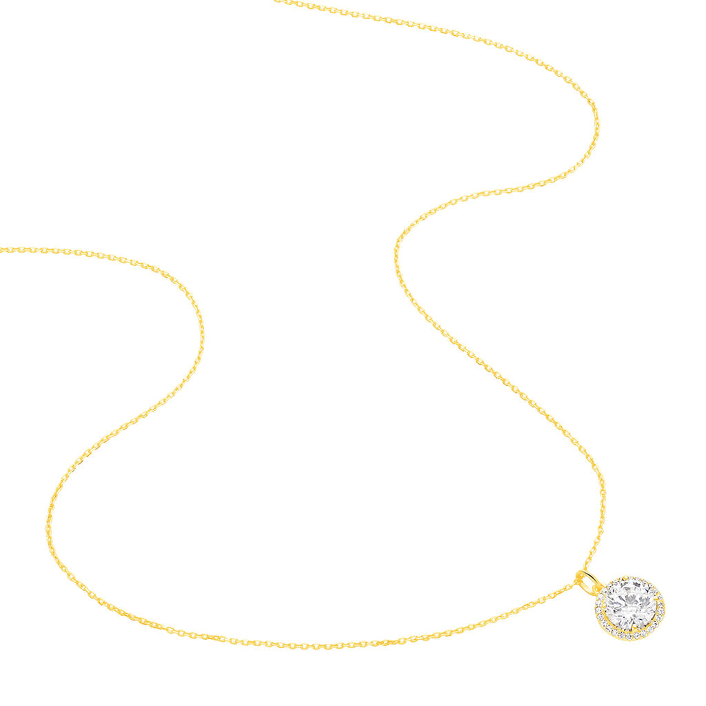 Collier Adil Or Jaune Oxyde De Zirconium