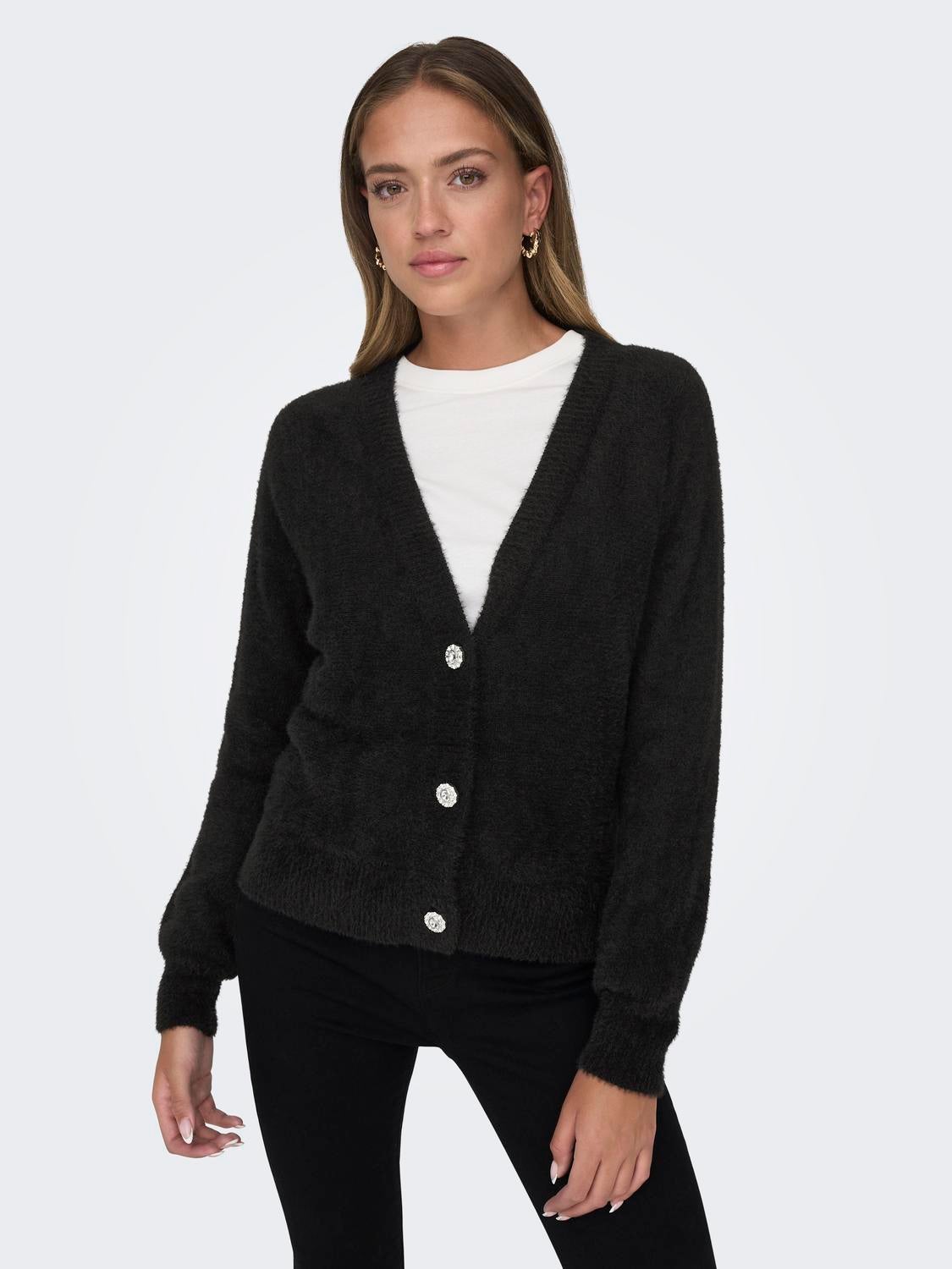 ONLELLA Strickjacke Black