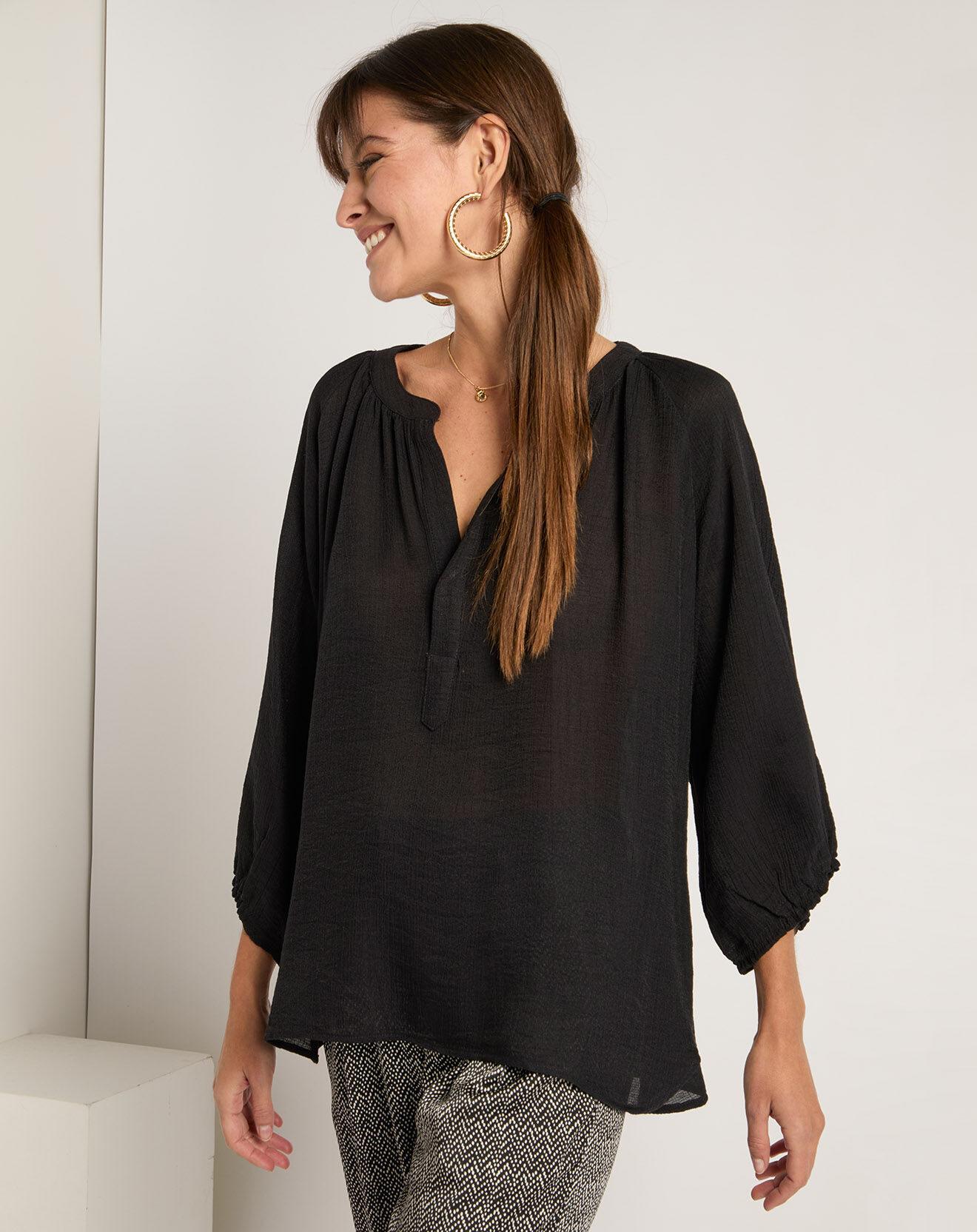See u Soon Blouse Sandrine noire