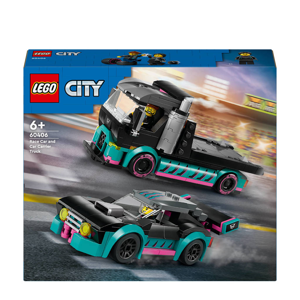 BESTE SET OOİT Ter Wereld !!!Raceauto en transporttruck Speelgoed Auto en Vrachtwagen voor Kinderen 60406