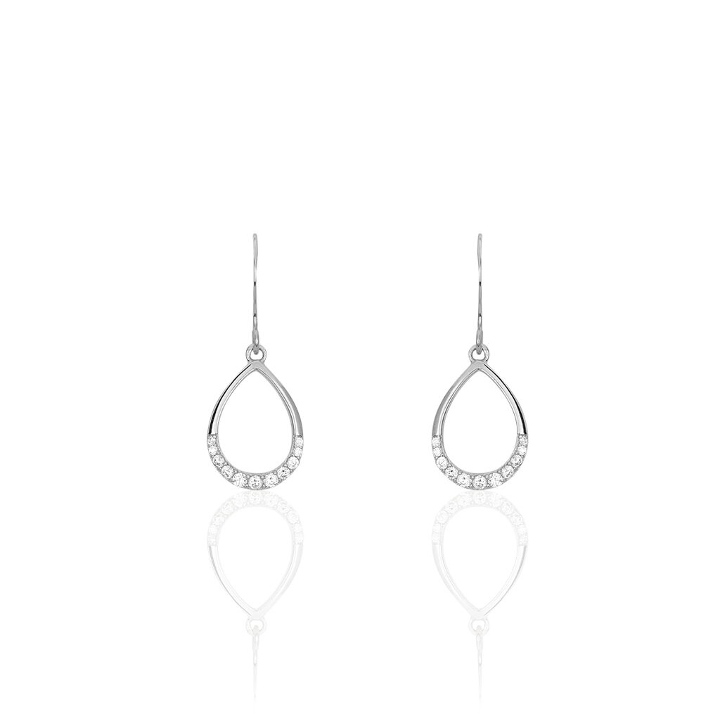 Boucles D'oreilles Pendantes Nicole Argent Blanc Oxyde De Zirconium