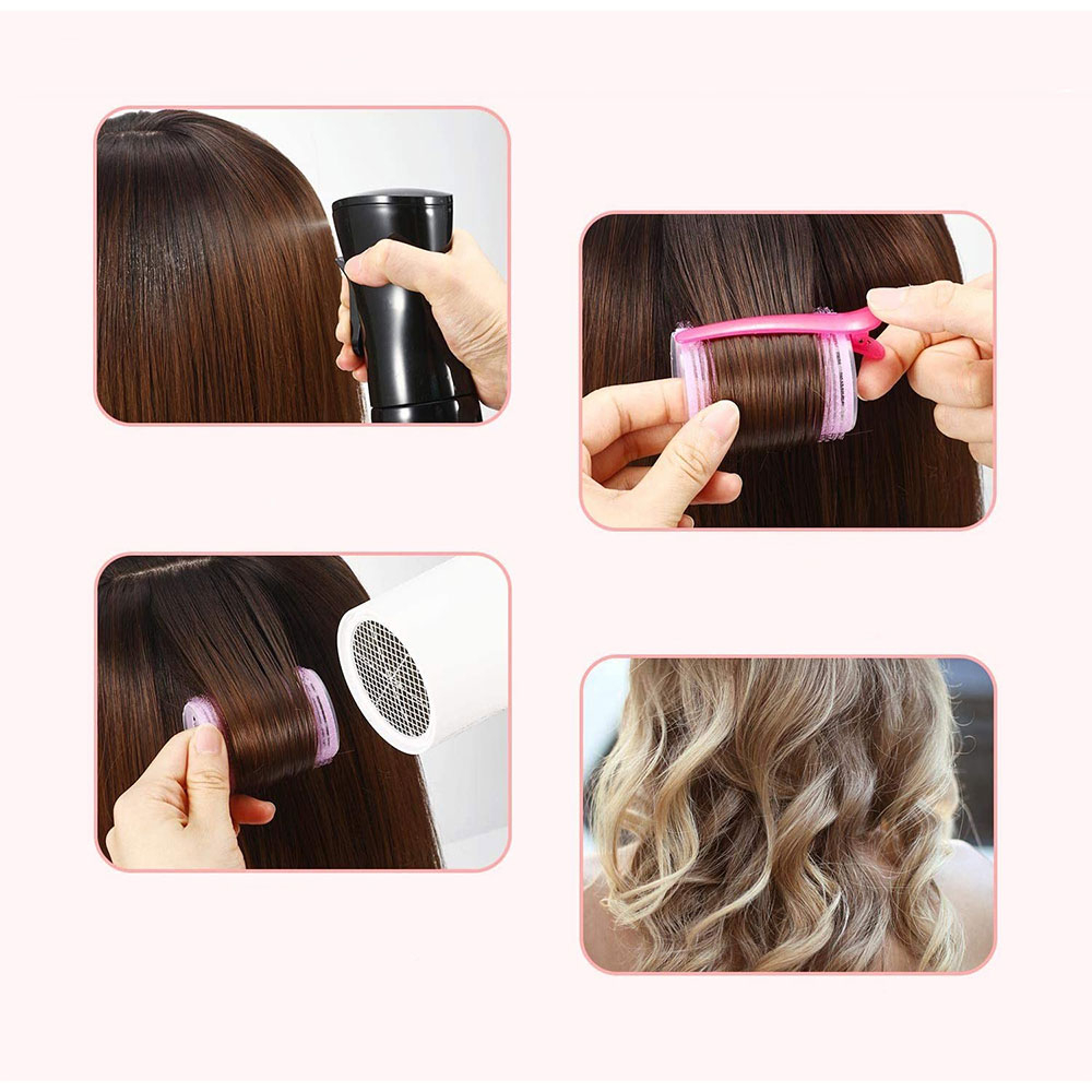 (12er Set) Ø20-25mm Locken Wickler Haar Styling ohne Hitze selbsthaftende Wickler in 2 Grössen - Div. Farben