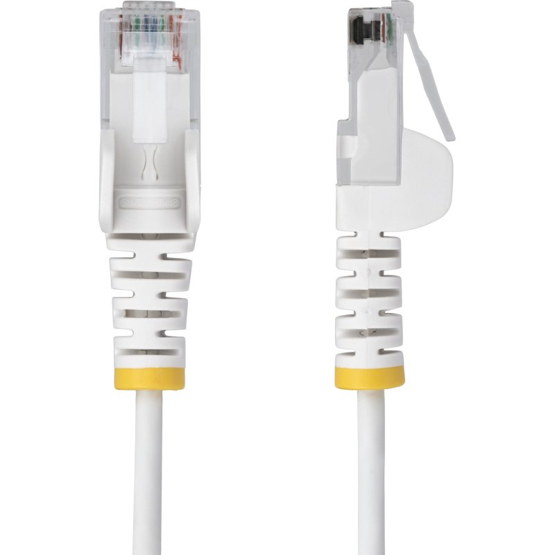 StarTech.com Câble Ethernet CAT6 Blanc Fin de 1m, Sans Accroc, 100W PoE, UTP, LSZH, Fil de Cuivre Pur 28AWG, Cordon Patch Réseau RJ45 avec Serre-Câble, Contrôlé Fluke