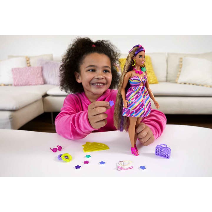 Barbie - Totally Hair - Dukke med Blomstertema