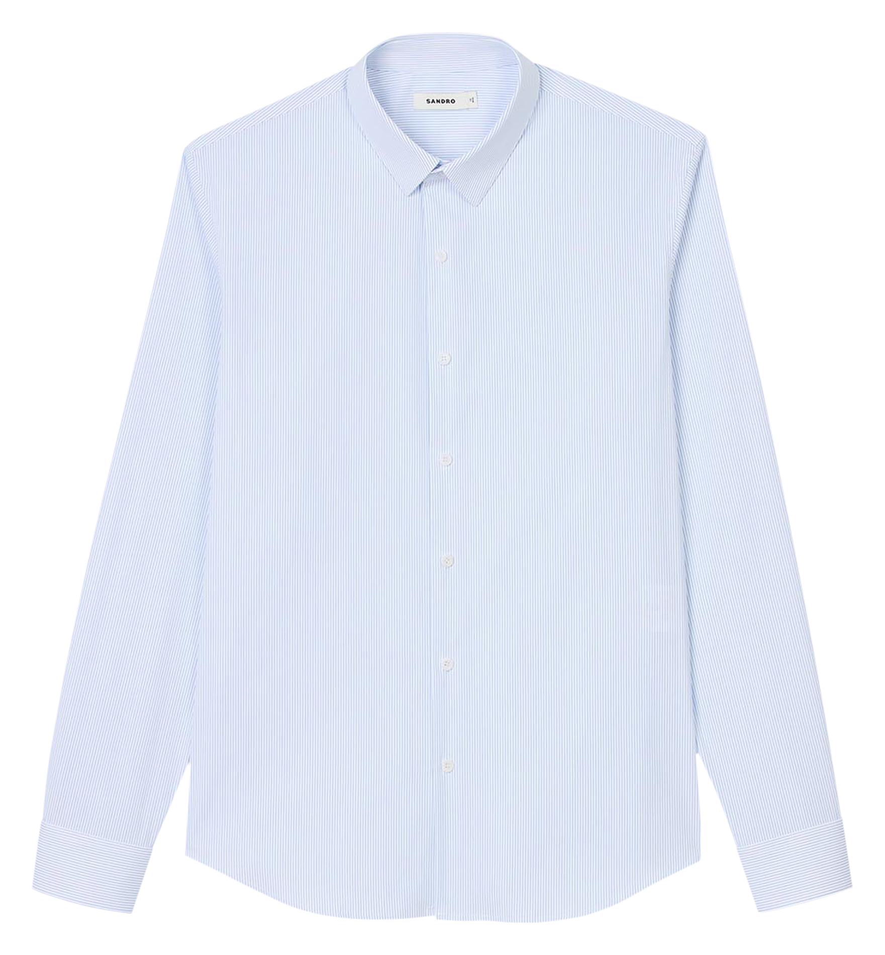 Chemise regular rayée en coton mélangé | Bleu